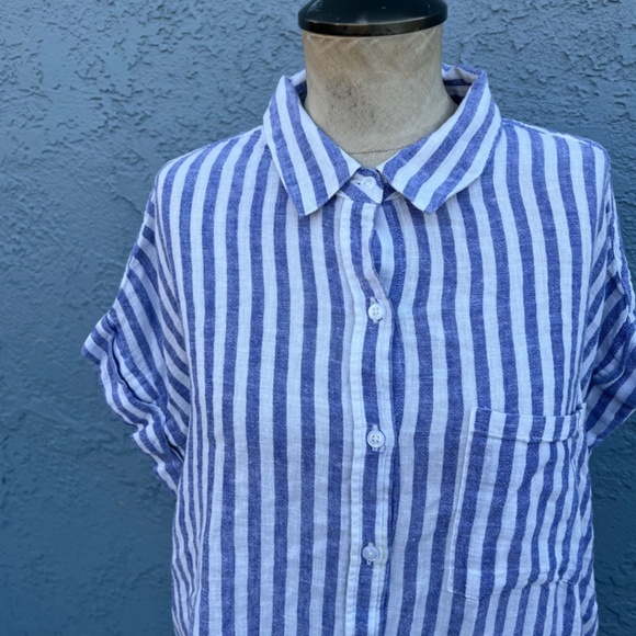 Rails Striped Blouse Cito shirt in large linen blend - Picture 5 of 9